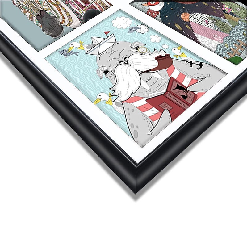 PETAFLOP 2 Pack 5x7 Picture Frames Collage 4 Openings, Photo Collage Frames for Walls White Matted with Plexiglass Covering - Image 5
